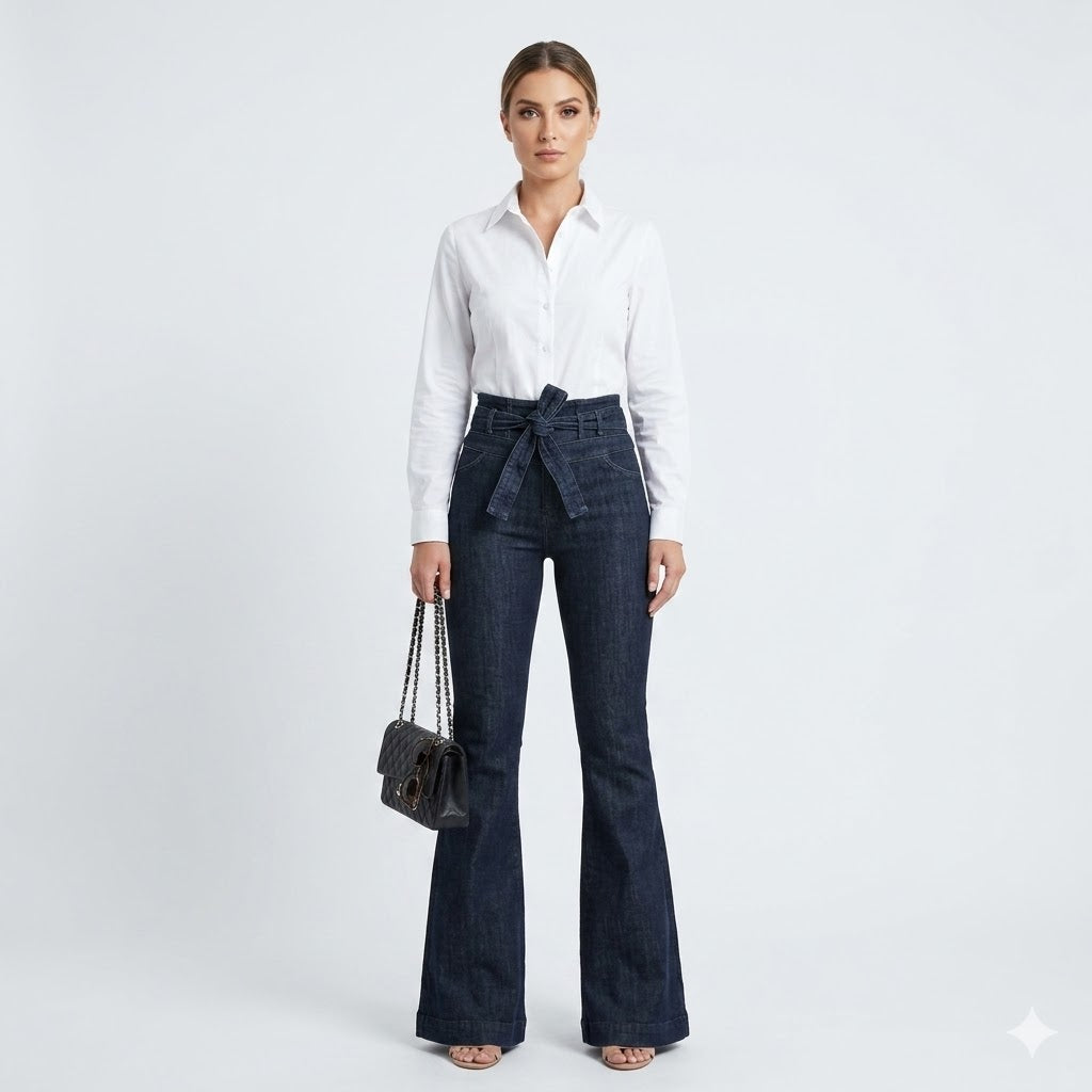 Women's high waisted flare pants with a sculpting fit for a flattering everyday style.