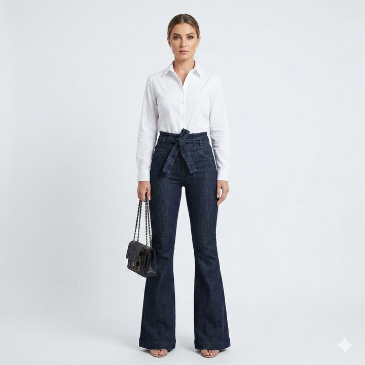 Women's high waisted flare pants with a sculpting fit for a flattering everyday style.