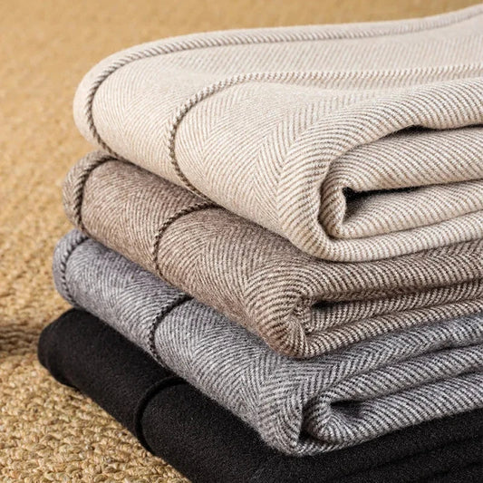 Women's high-waisted herringbone tailored trousers, perfect for officewear & classic style.