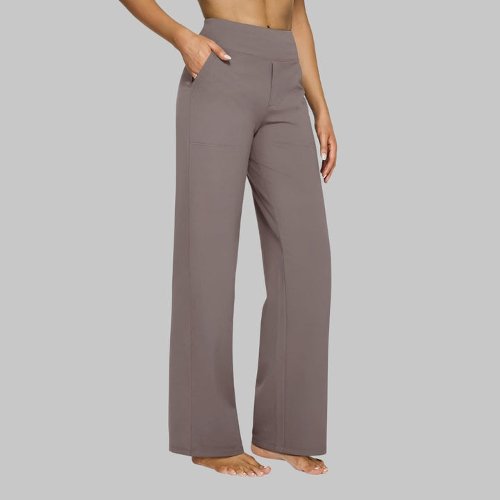 Stylish women's wide-leg pants, high-waisted design, ideal for comfortable office or spring fashion.