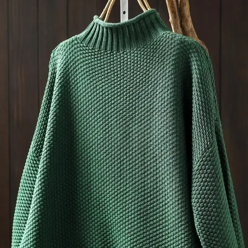 Elevated casual: Women's honeycomb knit pullover sweater, a stylish staple for modern wardrobes.