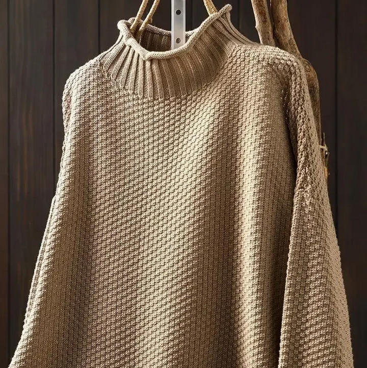 Stylish women's honeycomb knit sweater, an essential long sleeve piece for fall & winter fashion.