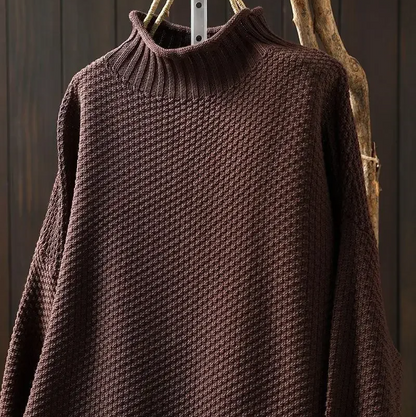 Versatile women's honeycomb knit pullover, easily styled for relaxed casual or layered looks.