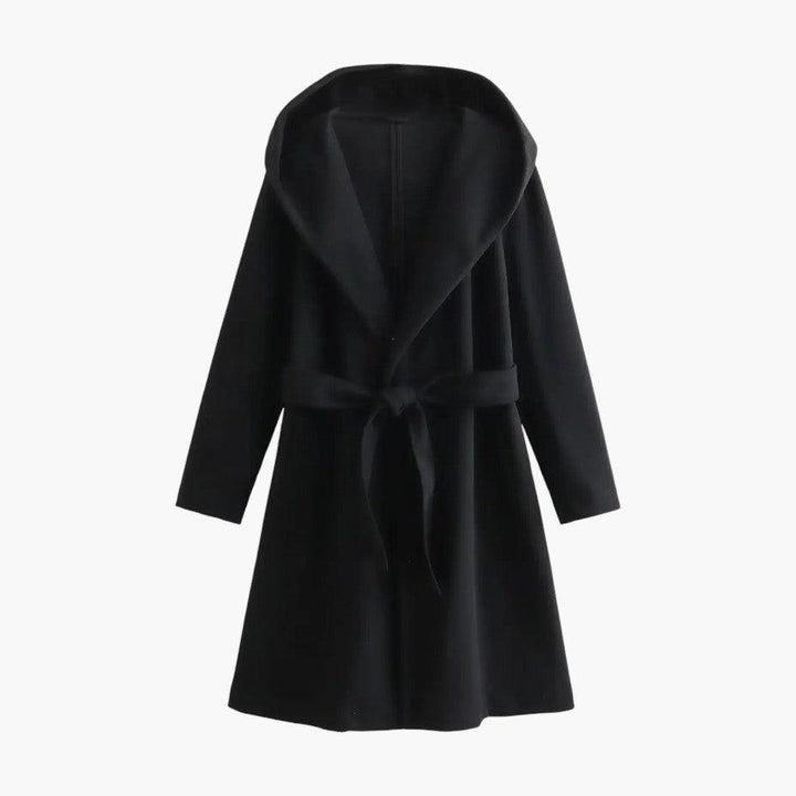 Everyday elegance: Women's hooded trench coat with a timeless design, belt, and button details.