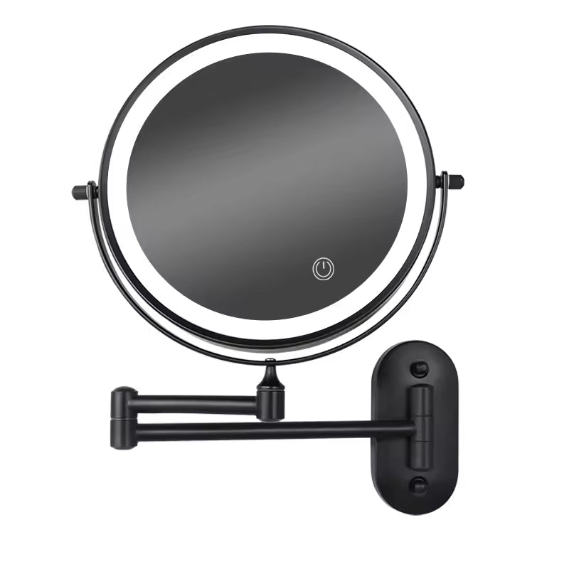 Portable illuminated vanity mirror with 3x zoom, perfect for travel & daily use.