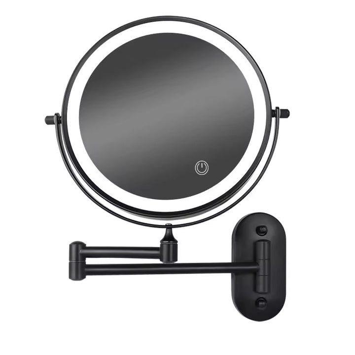 Portable illuminated vanity mirror with 3x zoom, perfect for travel & daily use.