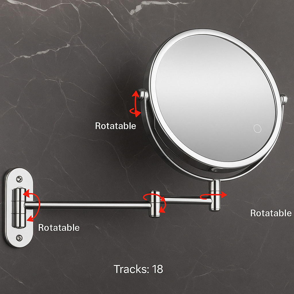 Magnifying LED makeup mirror for detailed application, 3x zoom, women's beauty essential.