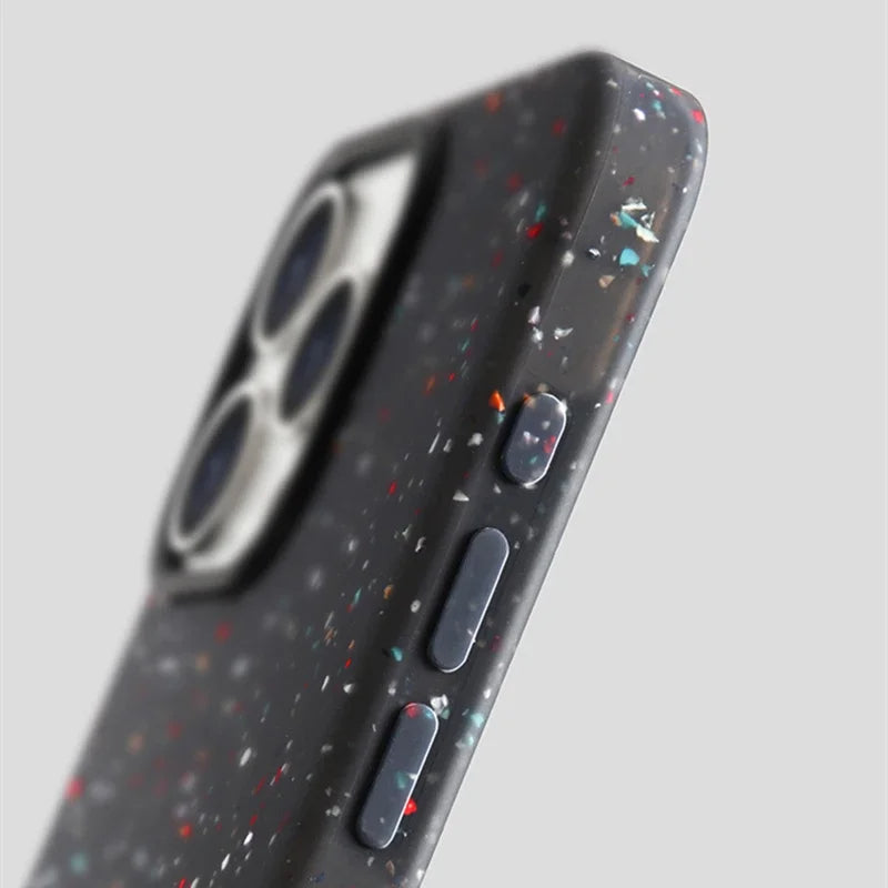 Durable women's InkSplash iPhone case, shockproof silicone phone cover with MagSafe and artistic paint.