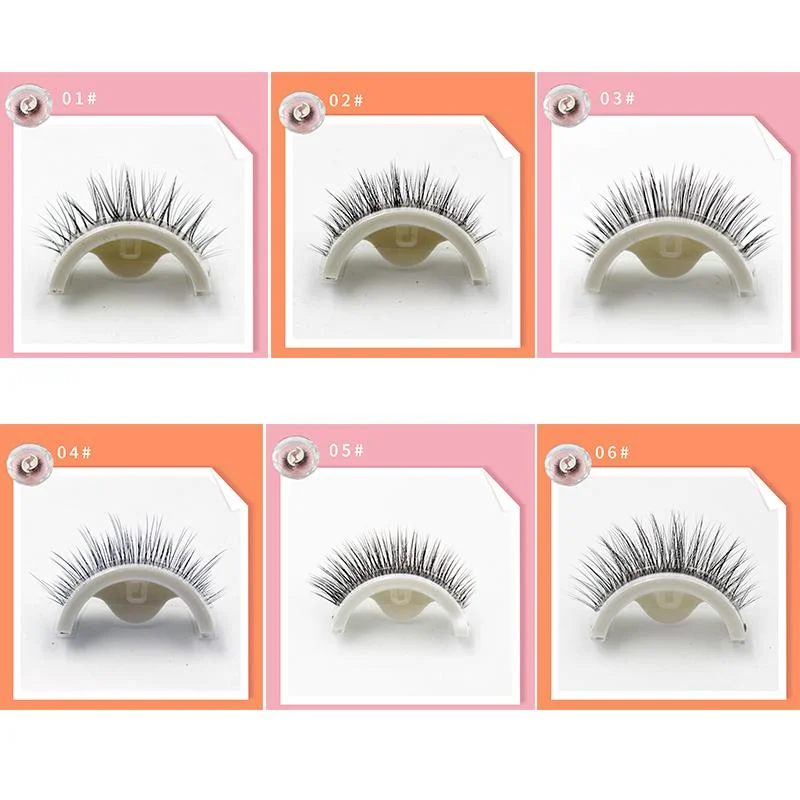 Self-adhesive false eyelashes for women, offering a natural look & easy application without messy glue. Reusable.