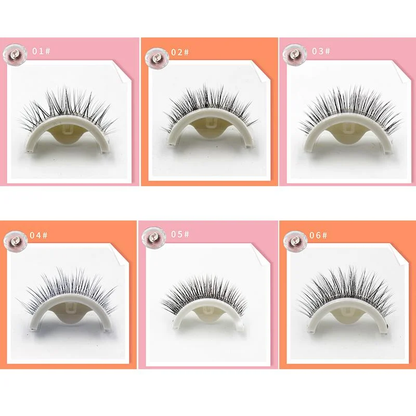 Self-adhesive false eyelashes for women, offering a natural look & easy application without messy glue. Reusable.