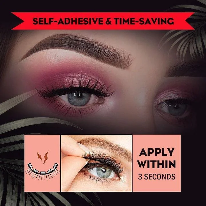 Women's Instant Glam no-glue reusable self-adhesive false lashes. Perfect for a quick, natural beauty boost.