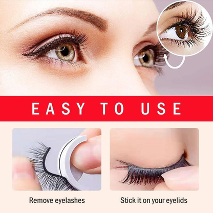 Easy-to-apply self-adhesive false eyelashes for women. Reusable, no glue needed for stunning natural beauty.