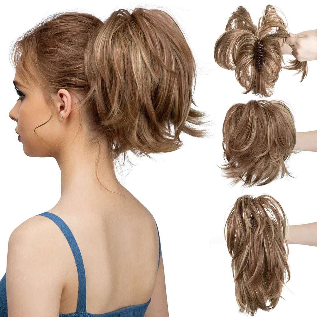 Women's instant volume ponytail hair extension, perfect for adding length and thickness quickly.