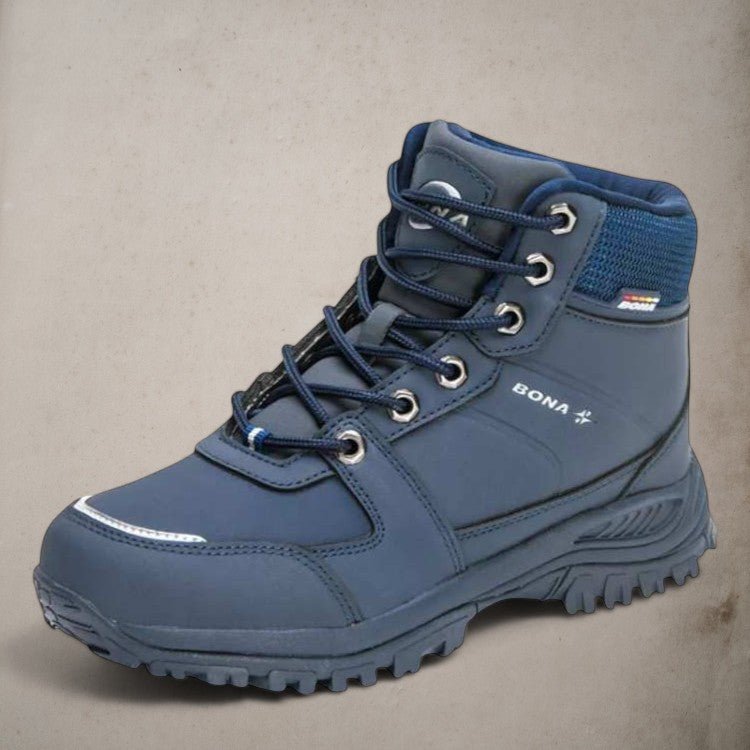 Top-down view of insulated women's hiking boots, ideal footwear for snowy conditions