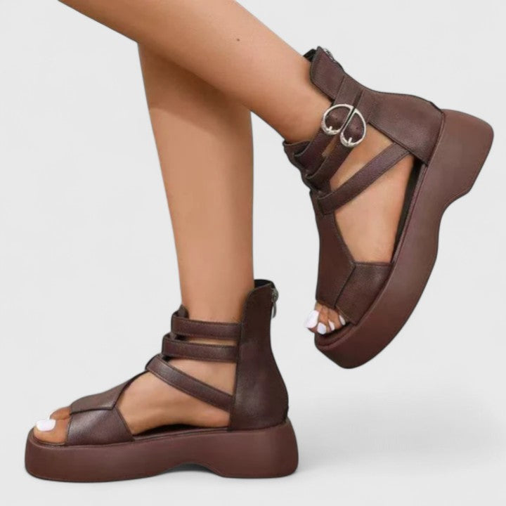 Comfortable Ivana multi-strap platform sandals for women, offering orthopedic support and fashion-forward style.