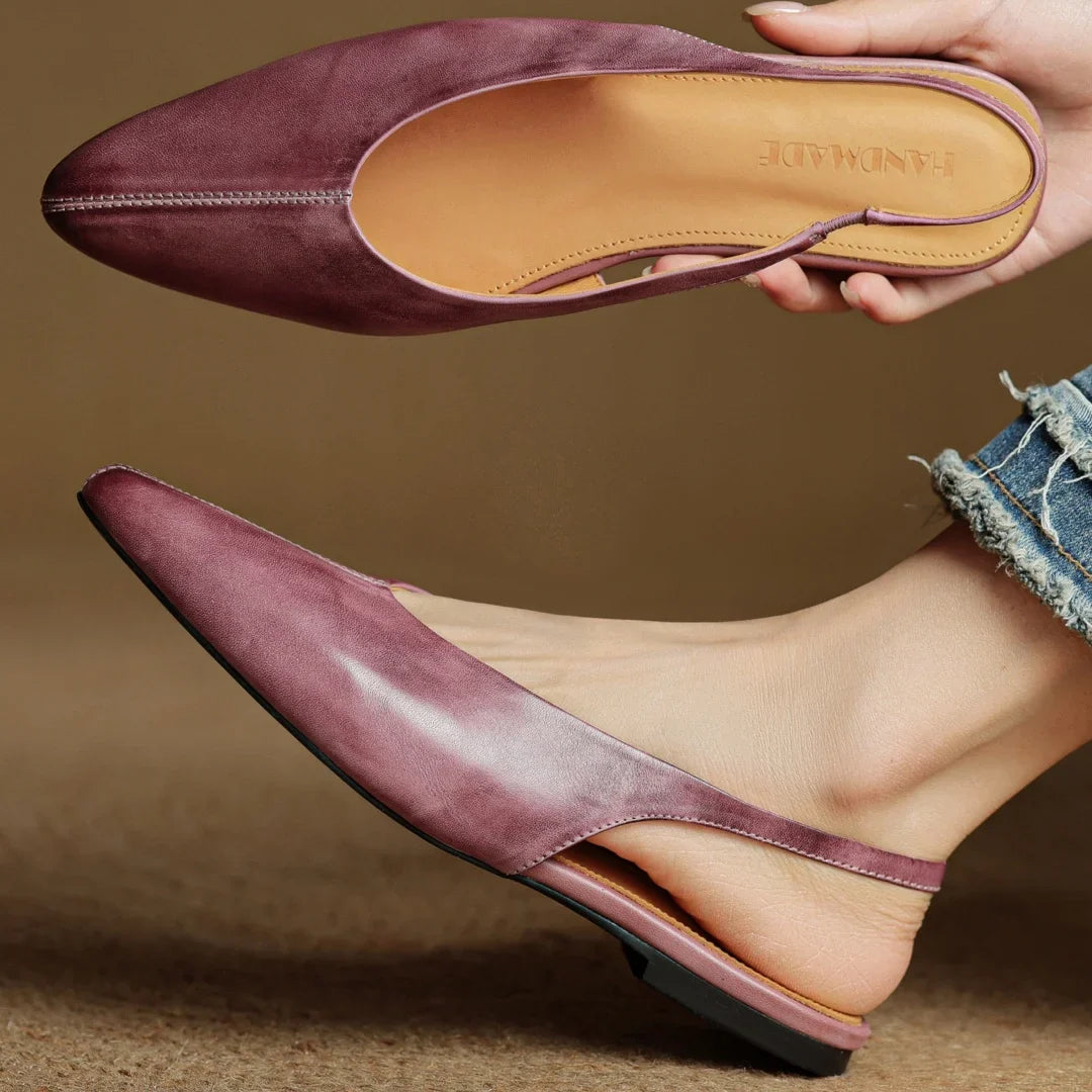 Elegant women's Juliet flats with slingback design, ideal for comfortable daily wear and dress shoes.