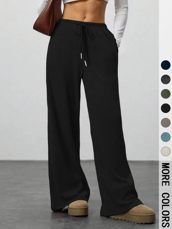 Comfortable Women's Black Lounge Pants with relaxed fit, perfect for casual wear & everyday activities.