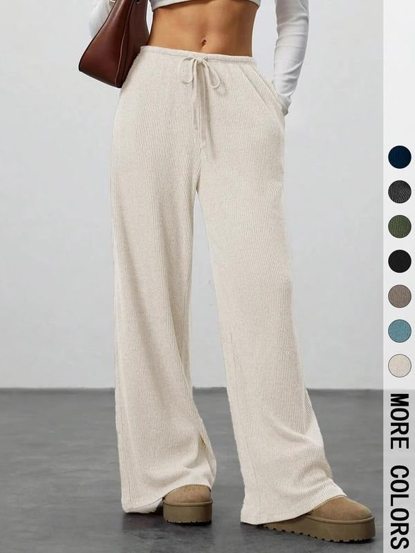 Versatile Women's Cream Drawstring Lounge Pants, offering ultimate comfort & effortless everyday style.