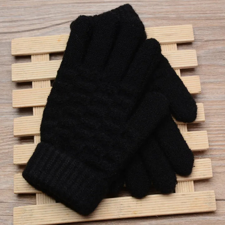 Durable women's knitted winter gloves, warm and responsive to touchscreens.