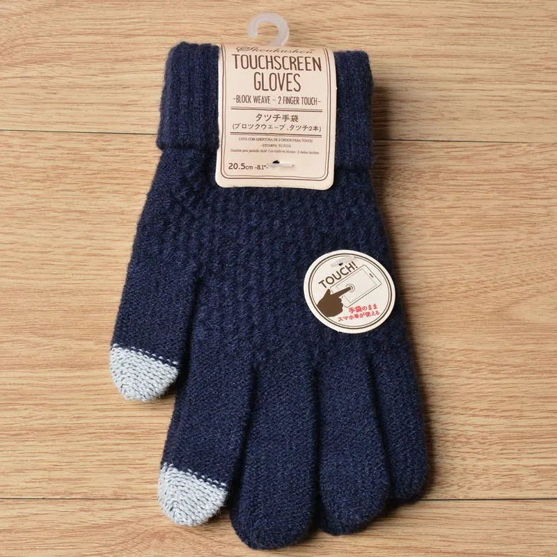 Premium women's knitted touchscreen gloves, combining warmth, style & tech for winter.