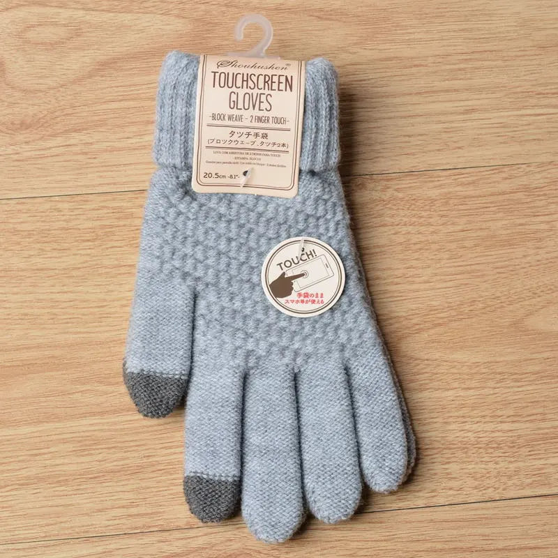 Beautifully knitted women's touchscreen gloves, perfect for gifting in winter.