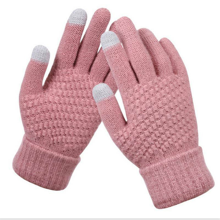 Soft & cozy knitted touchscreen winter gloves for women. Perfect for cold weather.