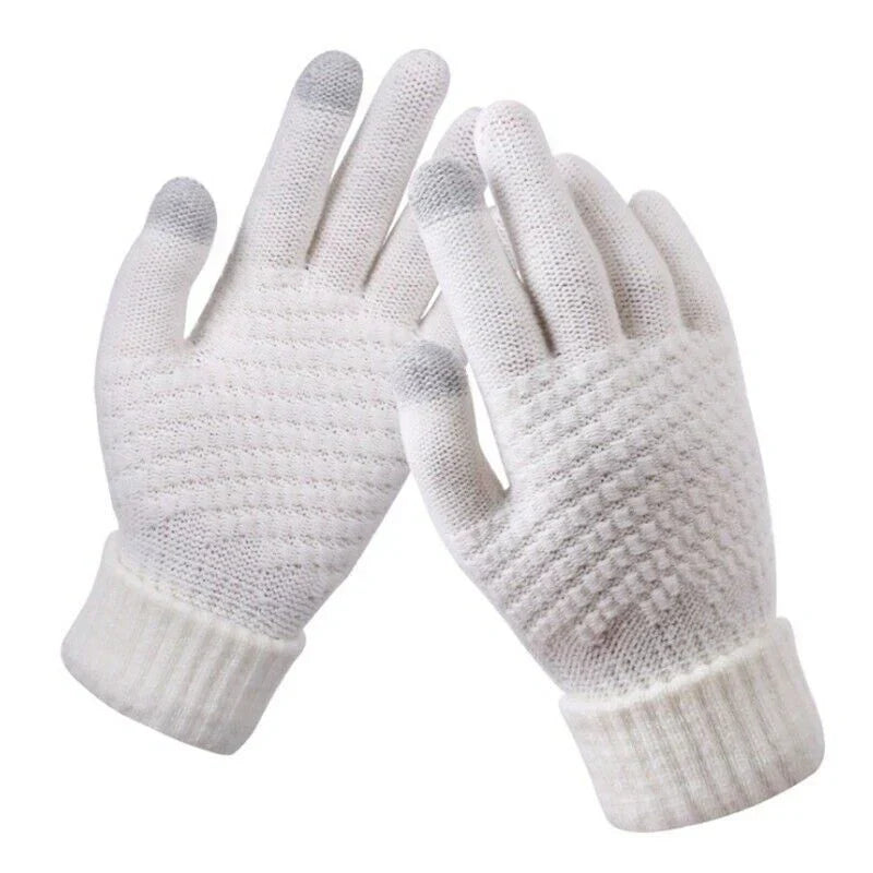 Essential women's winter knitted gloves, touchscreen compatible for modern life.