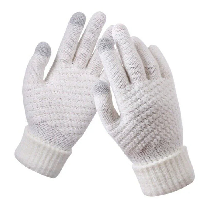 Essential women's winter knitted gloves, touchscreen compatible for modern life.