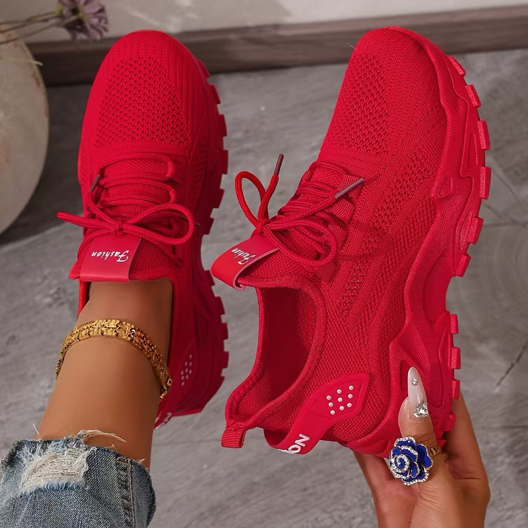 Breathable women's lace-up orthopedic sneakers, perfect for walking & all-day comfort.
