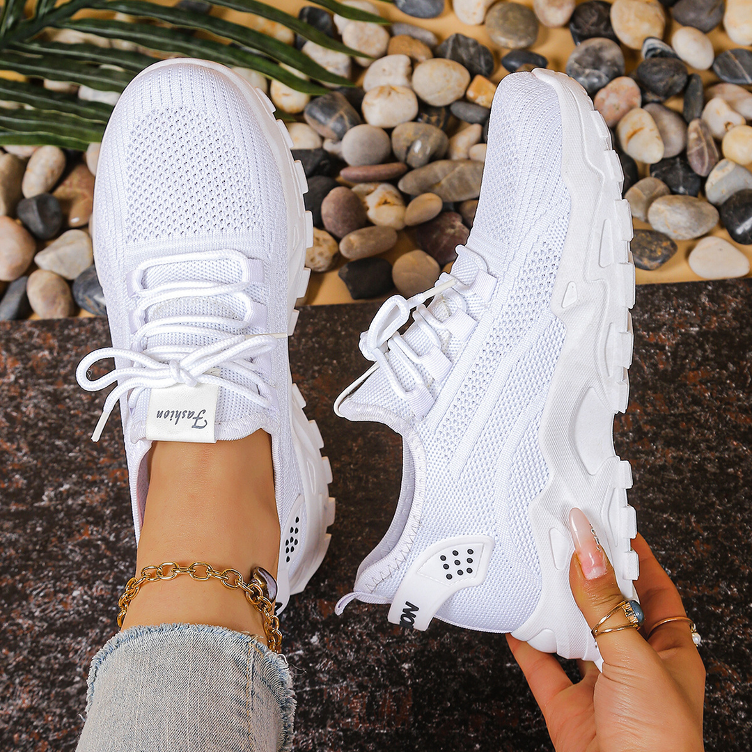 Women's foot health orthopedic lace-up sneakers, offering breathable comfort & excellent support.