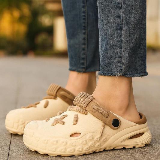 Women's laced clogs for ultimate comfort & customizable style; lightweight, breathable summer slides.