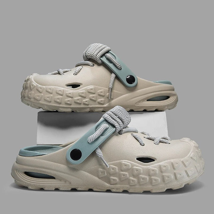 Summer women's laced clogs, comfortable, adjustable fit, water-friendly, lightweight slip-on shoes.