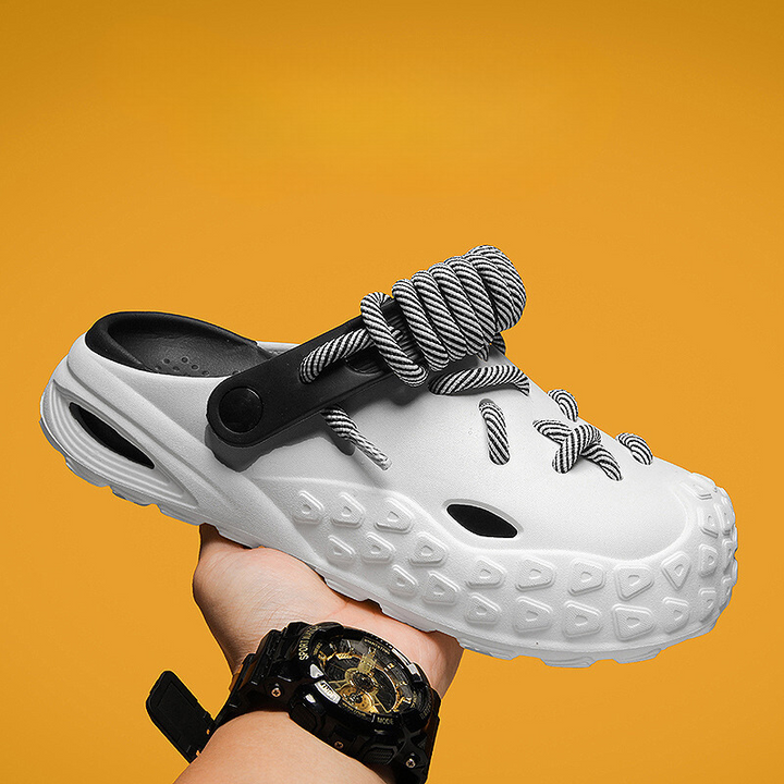 Customizable style women's laced clogs, ultimate comfort, breathable, water-friendly summer shoes.