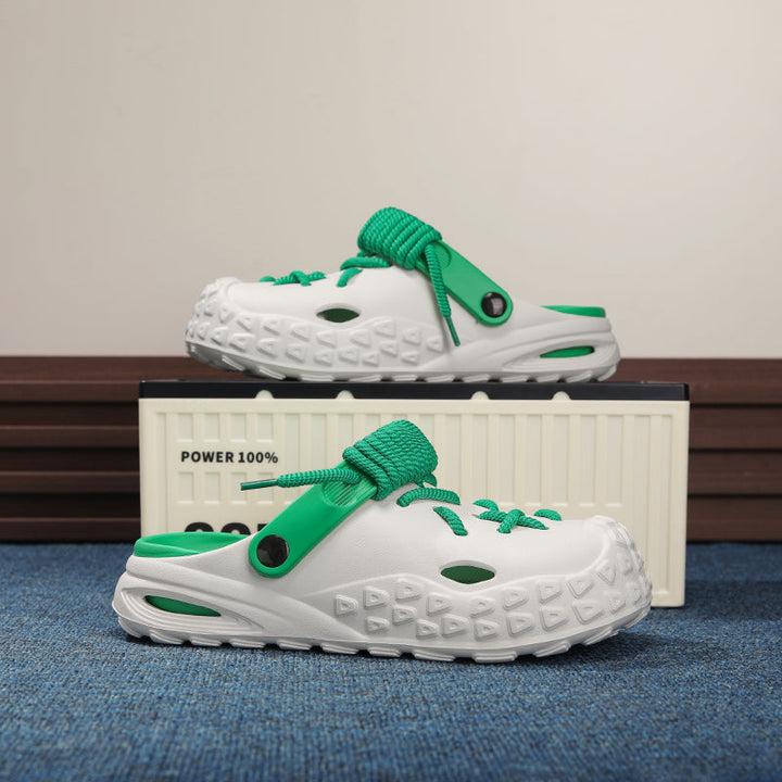 Women's ultimate comfort laced clogs, customizable style, breathable, lightweight, casual slides.