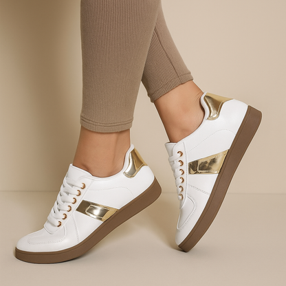 Fashionable gold Women's Langley sneakers, perfect for stylish everyday wear and modern design.