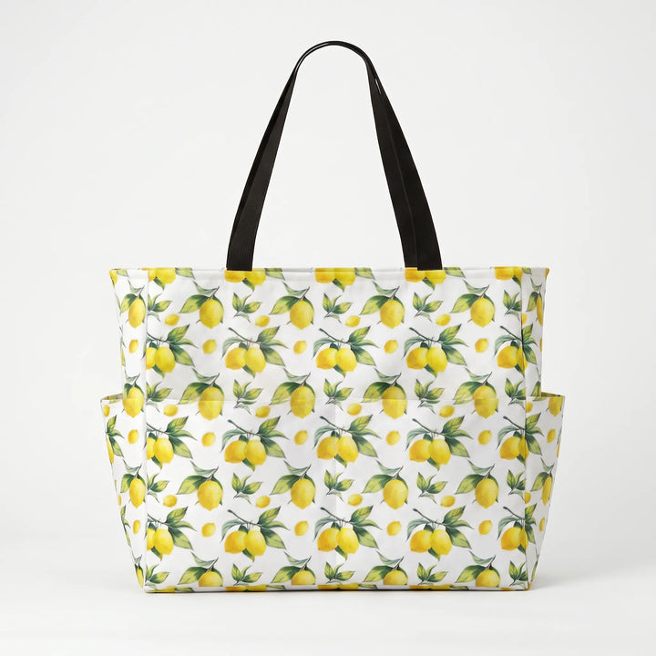 Durable large tropical summer beach tote bag for women. Perfect carryall for vacation.