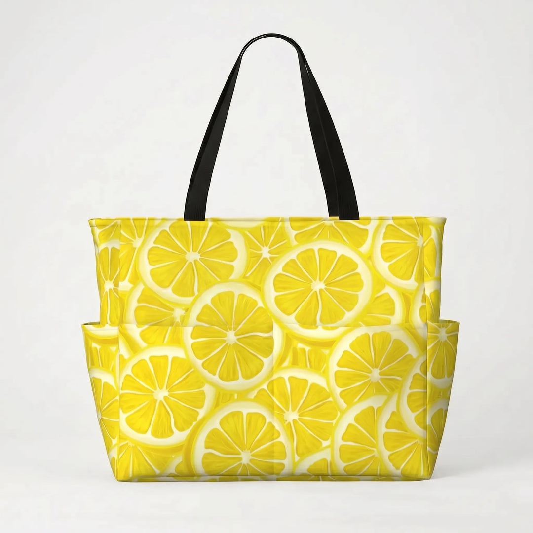 Versatile women's large tropical beach shopper bag. Stylish carryall for summer, vacation, or travel.