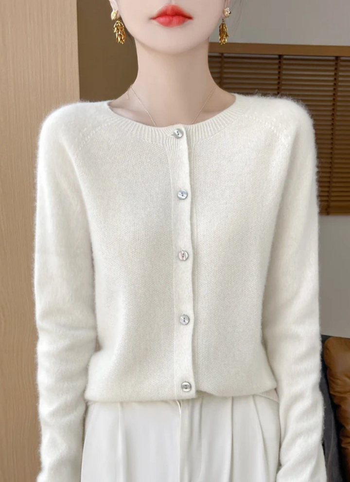 Comfortable & soft knit women's cardigan, classic button-down style, perfect for versatile layering in any season.