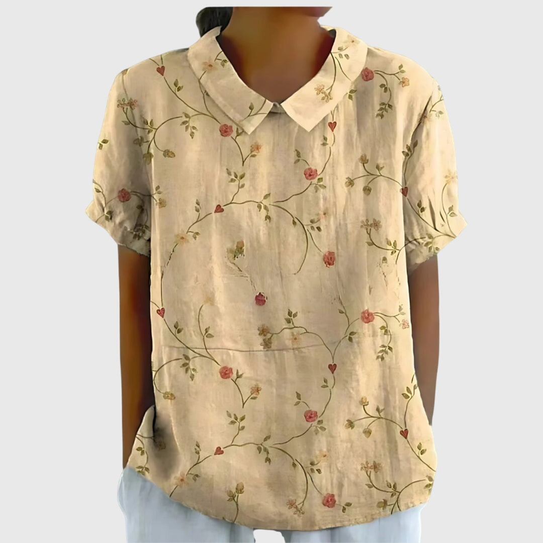 Lightweight women's top with an all-over floral print, an essential for warm weather fashion.