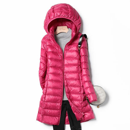 Cozy & stylish women's hooded jacket, lightweight and insulated. Ideal warm outerwear for fall & winter.