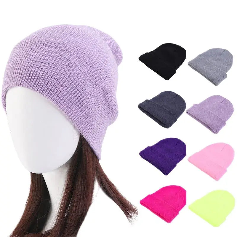 Women's knit beanie, lightweight acrylic for stylish casual everyday wear.