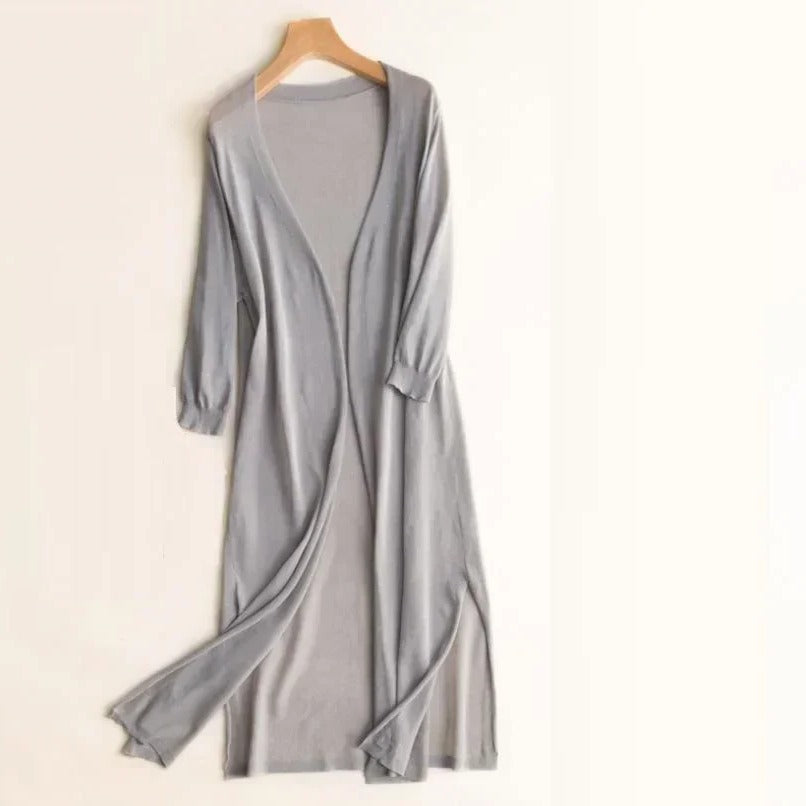 Stylish women's lightweight long sleeve cardigan. Open front design, perfect for elegant casual layering.