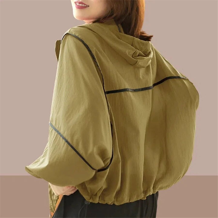 Soft, lightweight women's oversized hooded jacket, a versatile zip-up for casual summer and spring outfits.