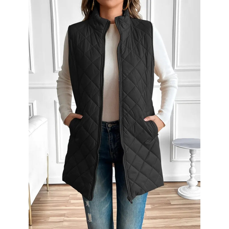 Soft quilted vest for women, offering lightweight comfort & casual style for fall.