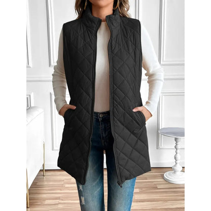 Soft quilted vest for women, offering lightweight comfort & casual style for fall.