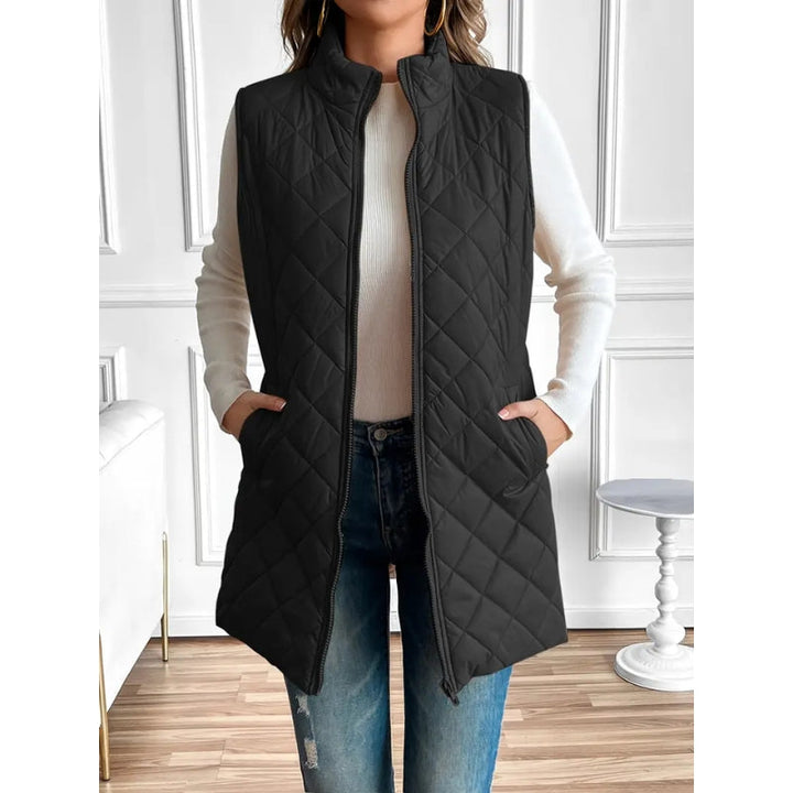 Soft quilted vest for women, offering lightweight comfort & casual style for fall.