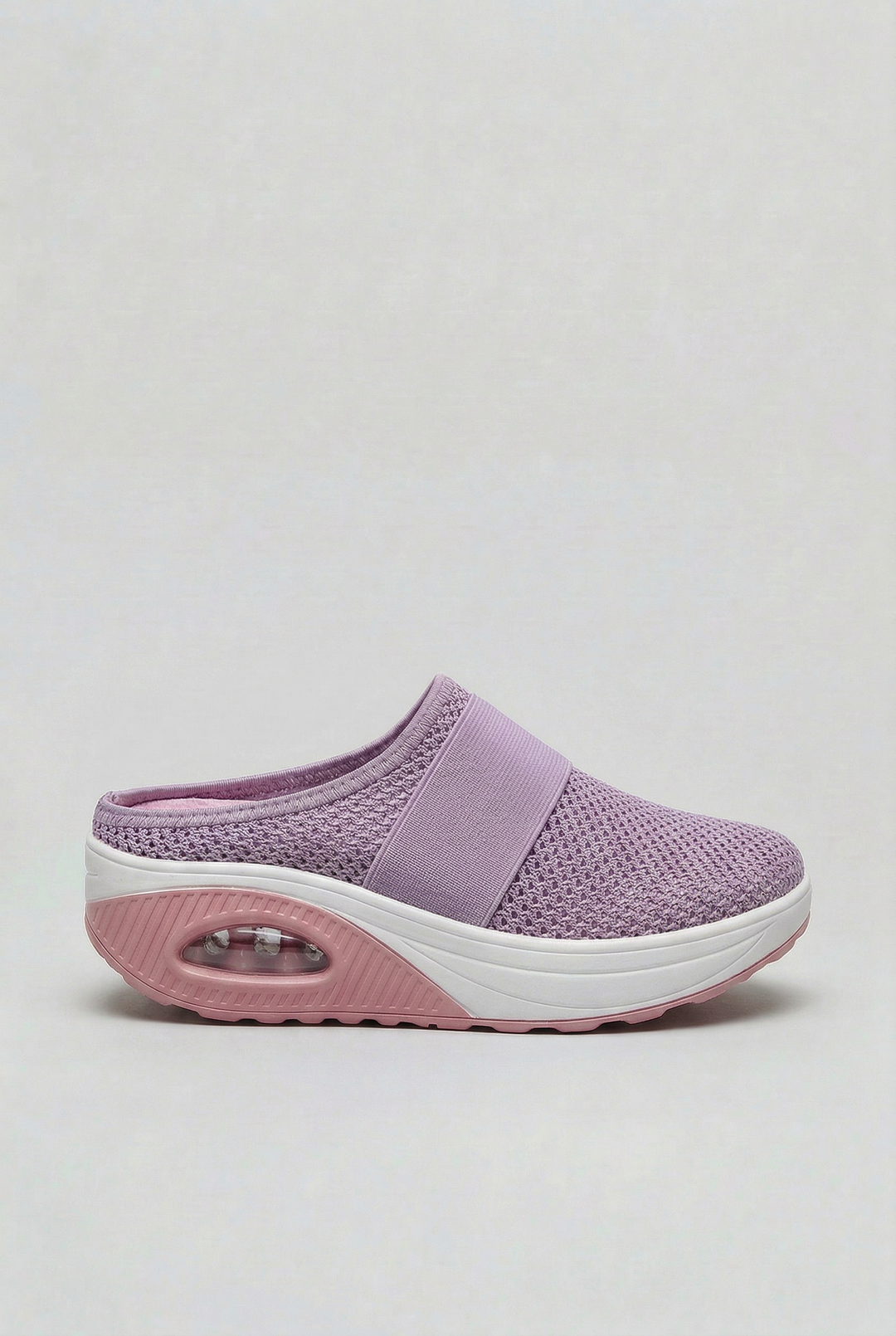 Plush air-cushion women's mules, lightweight and breathable slip-on shoes for ultimate comfort.