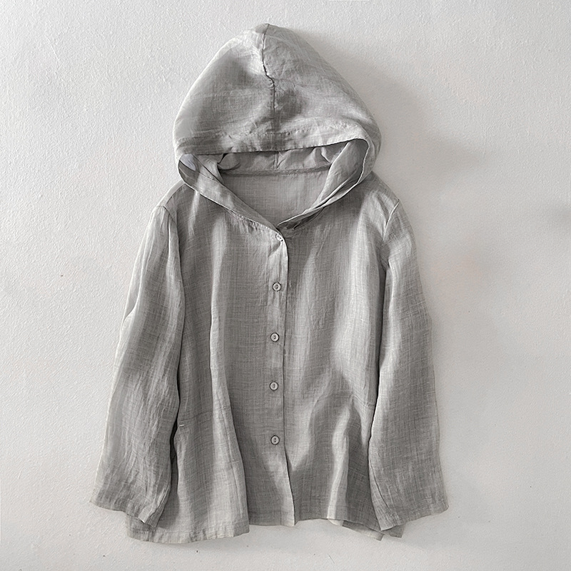 Versatile women's lightweight summer top. Breathable relaxed fit hoodie, great for layering, casual wear & comfortable everyday.
