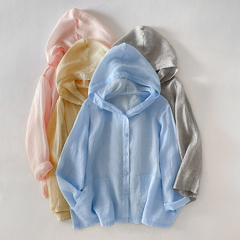 Chic women's breathable lightweight summer hoodie. Relaxed fit, ultimate comfort for spring/summer layering & casual style.