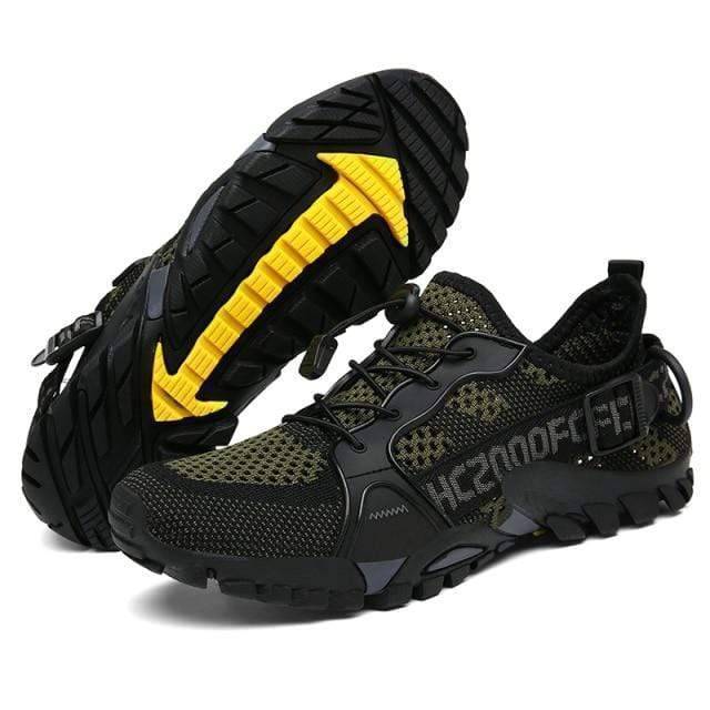 Front view of women's breathable mesh trekking sneakers, ideal lightweight summer footwear for hikers